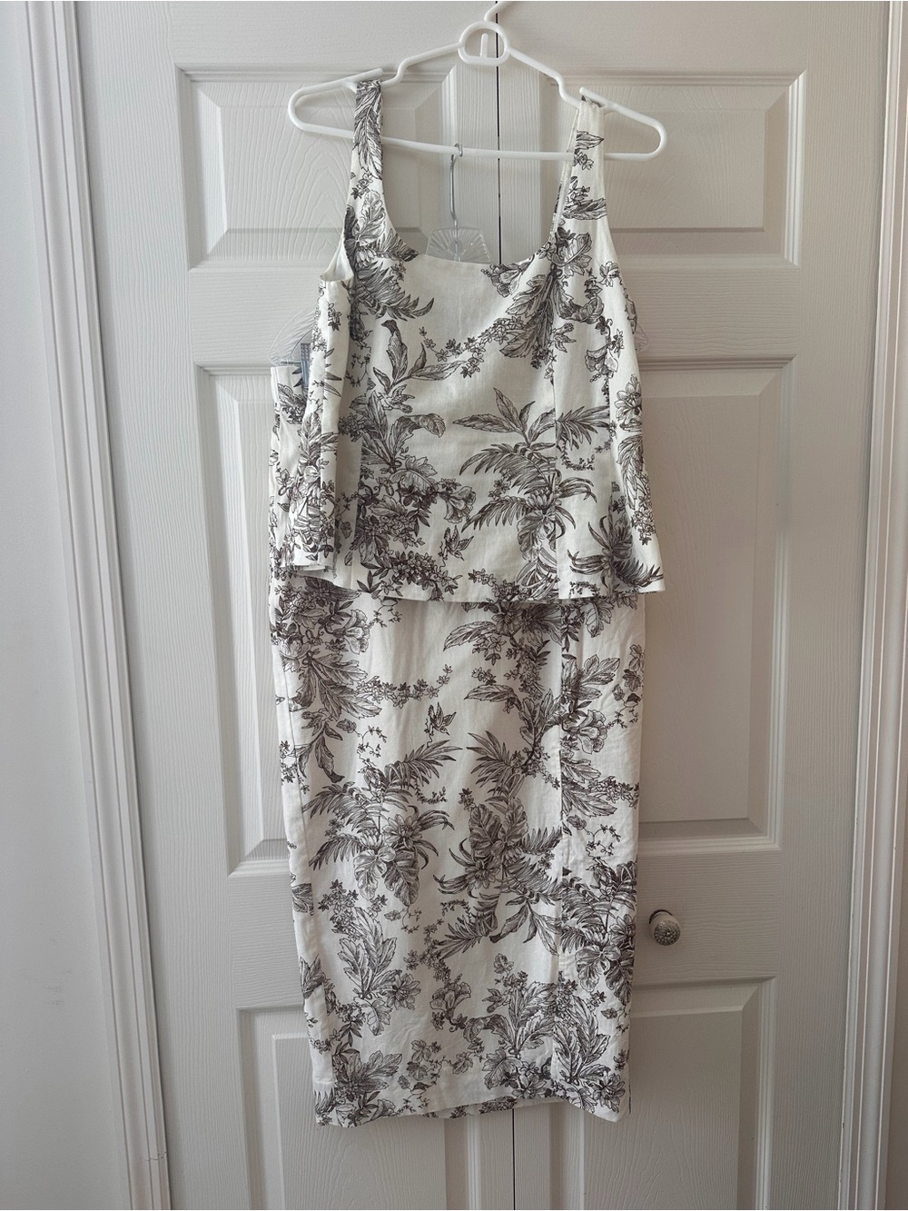 Brown and Cream Two-Piece Dress